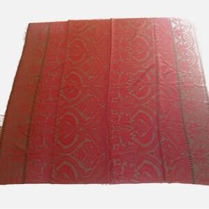 ANICHINI Italian Wool Throw Blanket Floral Reversible Quiet Luxury Roccoco